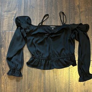 Express Elegant Black Off-Shoulder Blouse
